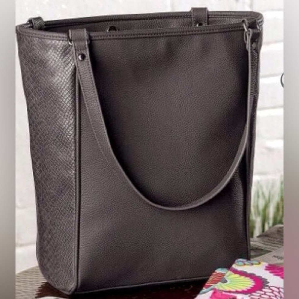 COPY - Daring Abbey Tote Purse in Charcoal Vegan Leather Jewell by Thirty- One …
